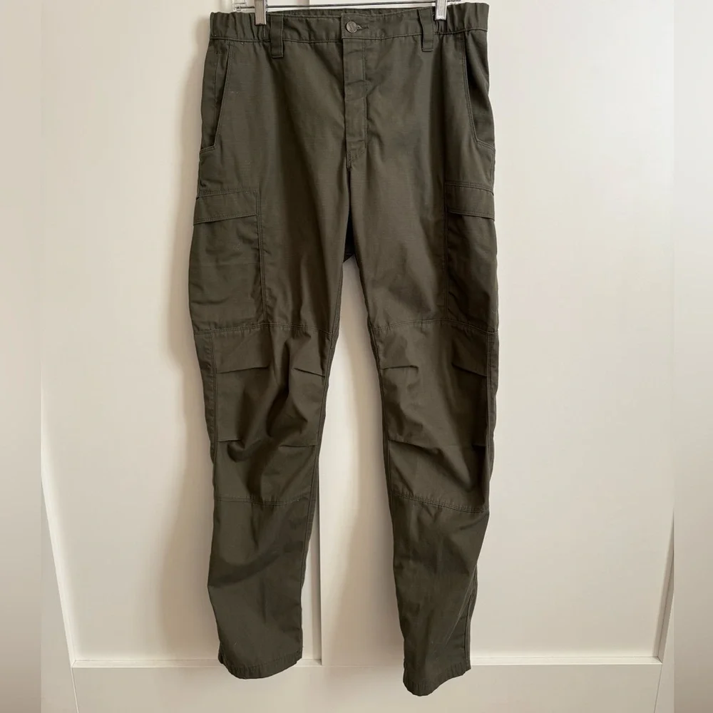 Vertx Utility Cargo Pants Relaxed Ops Work Olive Green Multi Pocket Tactical 34